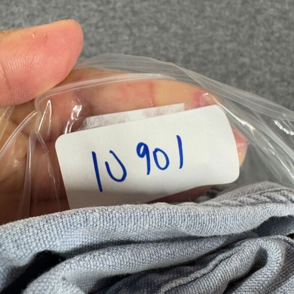 Vintage Patagonia Heavy Denim Button Up Shirt 2XL XXL Long Sleeve Logo Faded - Picture 12 of 13